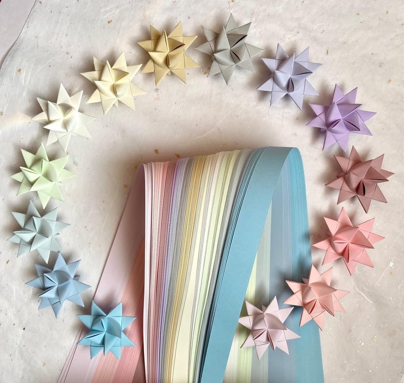 Froebel Mint 1" Assorted Pastel Paper Strips for German, Froebel, Moravian Stars & Weaving (100 Strips) - Image 2